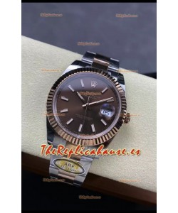 Rolex Datejust 126331 41MM ETA3235 72 Horas Energía Dial Marrón Oyster Réplica Espejo 1:1 en Oro Rosado Acero 904L
