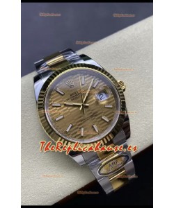 Rolex Datejust M126333 41MM ETA3235 72 Horas Energía Dial Estriado Oyster Réplica Espejo 1:1 Oro Amarillo Acero 904L