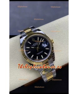 Rolex Datejust M126333 41MM ETA 3235 72 Horas Energía Dial Negro Oyster Réplica Espejo 1:1 Oro Amarillo Acero 904L