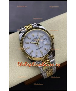 Rolex Datejust M126333 41MM ETA3235 72 Horas Energía Dial Blanco Jubilee Réplica Espejo 1:1 Oro Amarillo Acero 904L