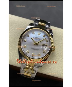 Rolex Datejust M126333 41MM ETA3235 72 Horas Energía Dial Perla Oyster Réplica Espejo 1:1 Oro Amarillo Acero 904L