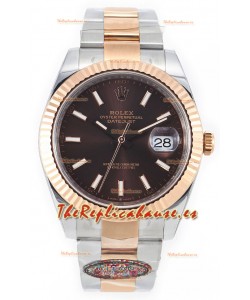 Rolex Datejust M126333 41MM ETA3235 72 Horas Energía Dial Marrón Oyster Réplica Espejo 1:1 Oro Rosado Acero 904L