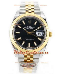 Rolex Datejust M126333 41MM ETA3235 72 Horas Energía Dial Negro Jubilee Réplica Espejo 1:1 Oro Amarillo Acero 904L