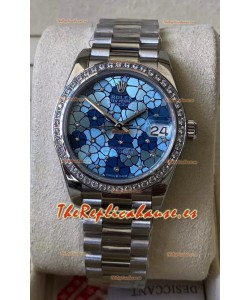 Rolex Datejust Ladies 31MM Movimiento Cal.3135 Réplica Suiza Dial Motivo Bisel Diamante Caja Acero 904L