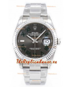 Rolex Datejust 126330 Wimbledon 41MM ETA3235 Dial Gris 72 Horas de Energía Réplica Espejo 1:1