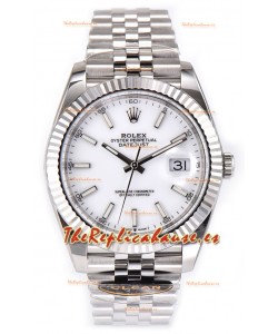 Rolex Datejust 126334 41MM ETA3235 72 Horas Energía Dial Blanco Perla Réplica Espejo 1:1
