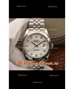 Rolex Datejust 41MM Cal.3135 Reloj Réplica Suizo a Espejo 1:1 Caja de Acero 904L Dial Blanco