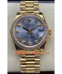 Rolex Datejust 31MM Reloj Suizo en Acero 904L Oro Amarillo Réplica Espejo 1:1