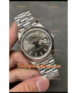 Rolex Day Date Presidencial Reloj Caja Acero Inoxidable Dial Gris 40MM - Calidad Espejo 1:1