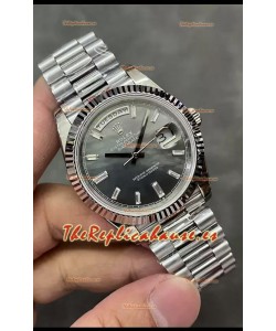 Rolex Day Date Presidential Acero Inoxidable Gris Perla Reloj 40MM - Calidad Espejo 1:1