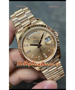 Rolex Day Date 40MM 228235 Oro Rosado Dial Oro Reloj Réplica Espejo 1:1