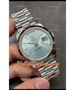 Rolex Day Date Presidential Acero 904L 40MM - Dial Azul Estampado Reloj Calidad Espejo 1:1