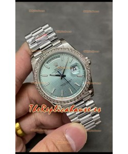 Rolex Day Date Presidential Acero 904L 40MM - Dial Azul Estampado Reloj Calidad Espejo 1:1