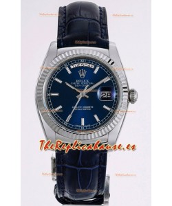 Rolex Day Date Reloj Caja Acero 904L Dial Azul 36MM - Calidad Espejo 1:1