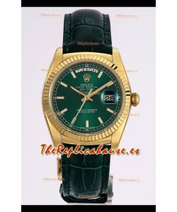 Rolex Day Date Reloj Oro Amarillo Caja Acero 904L Dial Verde 36MM - Calidad Espejo 1:1