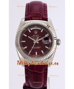 Rolex Day Date Reloj Caja Acero 904L Dial en Rojo 36MM - Calidad Espejo 1:1