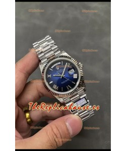 Rolex Day Date Presidential Reloj Acero Inoxidable 40MM - Dial Azul Marino Calidad Espejo 1:1