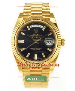 Rolex Day Date Presidential Reloj Oro Amarillo 18K 40MM - Dial Negro Calidad Espejo 1:1