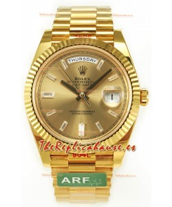 Rolex Day Date Presidential 18K Yellow Gold Watch 40MM - Gold Diamonds Dial Calidad Espejo 1:1