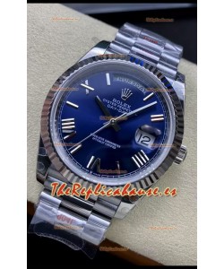 Rolex Day Date Presidential Acero Inoxidable Dial Azul Marino Reloj 40MM - Calidad Espejo 1:1