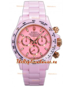Rolex Daytona Reloj Correa Cerámica Rosado en Movimiento Cal.4130 Réplica Espejo