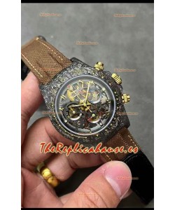 Rolex Cosmograph Daytona Edición "La Montoya" Skeleton Reloj Fibra de Carbono - Movimiento Cal.4130