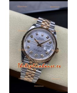 Rolex Datejust Movimiento Cal.3235 Réplica a Espejo 1:1 Acero 904L 36MM - Dial Gris con Motivo Estriado