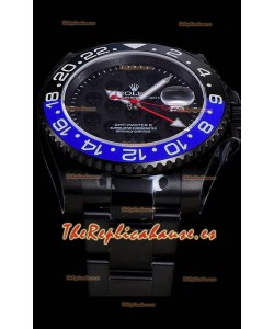 Rolex GMT Suizo "Titan Revenge" Negro y Azul Reloj Réplica Suizo Movimiento ETA 3186