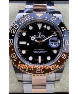 Rolex GMT Masters II M126711CHNR-0002 Réplica Suiza de Oro Everose de Dos Tonos Reloj a Espejo 1:1