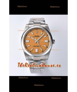 Rolex Oyster Perpetual REF#124300 41MM Movimiento Cal.3230 Réplica Suiza Dial Amarillo Oscuro Acero 904L Reloj Réplica Espejo 1:1