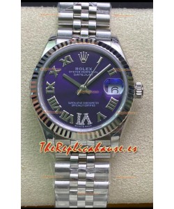 Rolex Datejust 31MM Movimiento ETA-2671 Reloj Réplica Suizo en Acero 904L Dial Morado