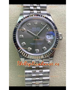 Rolex Datejust 31MM Movimiento ETA-2671 Reloj Réplica Suizo en Acero 904L Dial Gris