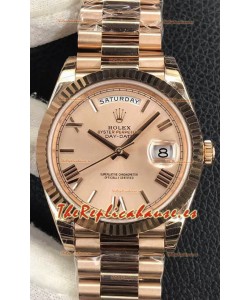 Rolex Day Date Presidential Acero 904L Oro Rosado 40MM - Dial Oro Rosado Calidad a Espejo 1:1