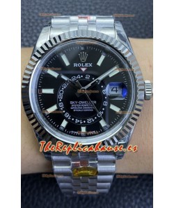 Rolex Sky-Dweller REF# M326934 Dial Negro Reloj en Caja de Acero 904L Réplica a Espejo 1:1