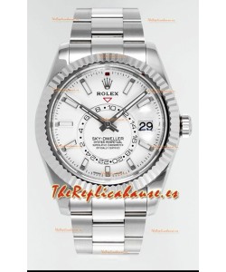 Rolex Sky-Dweller REF #m336934 Dial Blanco Reloj Caja Acero 904L - Super Clone Watch