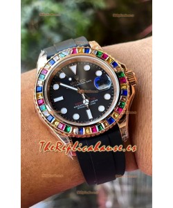 Rolex Yachtmaster 116695 Oro Everose Diamantes Cal.3235 Suizo Reloj Acero 904L 1:1