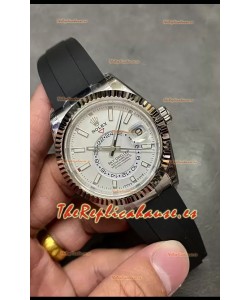Rolex Sky-Dweller REF# M336235 Dial Blanco Reloj en Caja Acero 904L Réplica Espejo 1:1