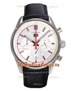 Tag Heuer Carrera Chronosprint X Reloj Réplica Cuarzo Suizo Dial Blanco Correa Piel