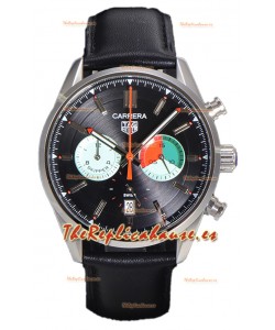 Tag Heuer Carrera Carrera Skipper 39 Cronógrafo Reloj Réplica Cuarzo Suizo Dial Negro