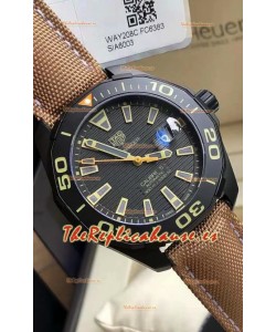 Tag Heuer Aquaracer Calibre Revestimiento DLC con Bisel de Cerámica Réplica Suiza 41MM