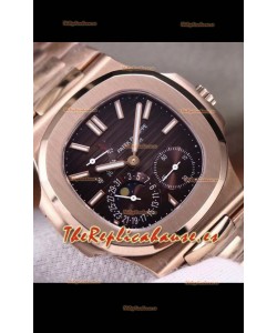 Patek Philippe Nautilus 5712/R Reloj Réplica calidad Espejo 1:1 Dial Marrón Correa de Oro