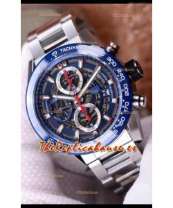 Tag Heuer Carrera Heuer 01 Reloj Réplica Suizo con Dial Azul/Bisel
