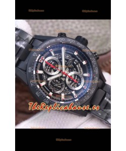 Tag Heuer Carrera Heuer 01 Reloj Réplica Suizo Caja en PVD - Dial Negro tipo Skeleton
