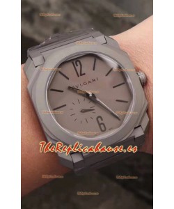 Bvlgari Octo Edición Finissmo Reloj Réplica a espejo 1:1 Caja y Correa de Cerámica Arenosa/Arenada