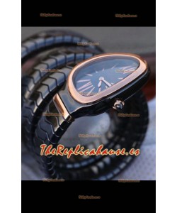 Bvlgari Edición Serpenti Reloj Réplica en Cerámica Negra Calidad a Espejo 1:1