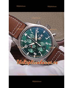 IWC Pilot Edición Cronógrafo Dial Verde Reloj Réplica a Espejo 1:1
