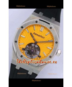 Audemars Piguet Royal Oak Tourbillon Dial Amarillo 41mm en Caja de Acero 904L Correa de Goma