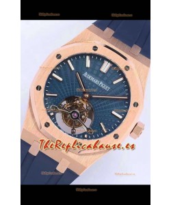 Audemars Piguet Royal Oak Tourbillon Dial Azul 41mm en Caja de Oro Rosado Correa de Goma