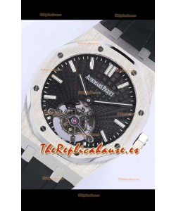 Audemars Piguet Royal Oak Tourbillon Dial Negro 41mm en Caja de Acero 904L Correa de Goma