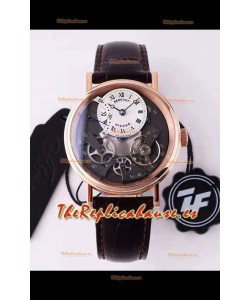 Breguet Tradition 7057BR/R9/9W6 Oro Rosa Dual Tourbillon Reloj Réplica Suizo